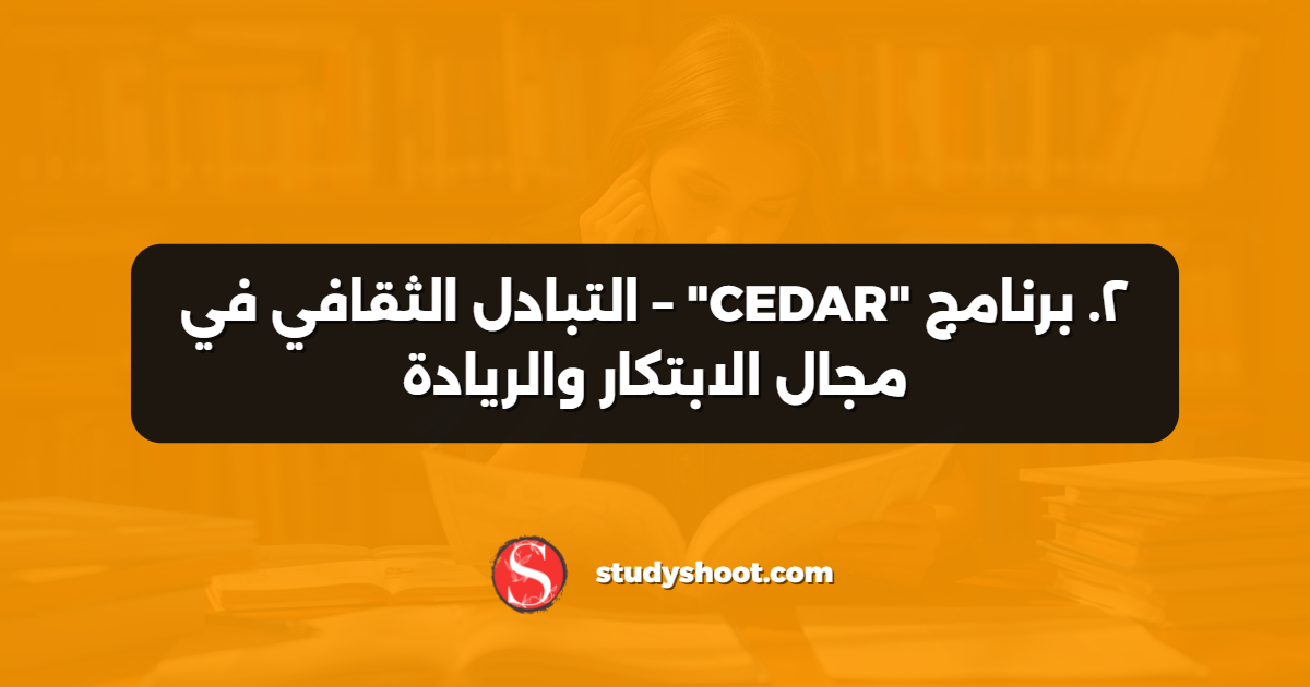٢. برنامج "CEDAR" – التبادل الثقافي في مجال الابتكار والريادة