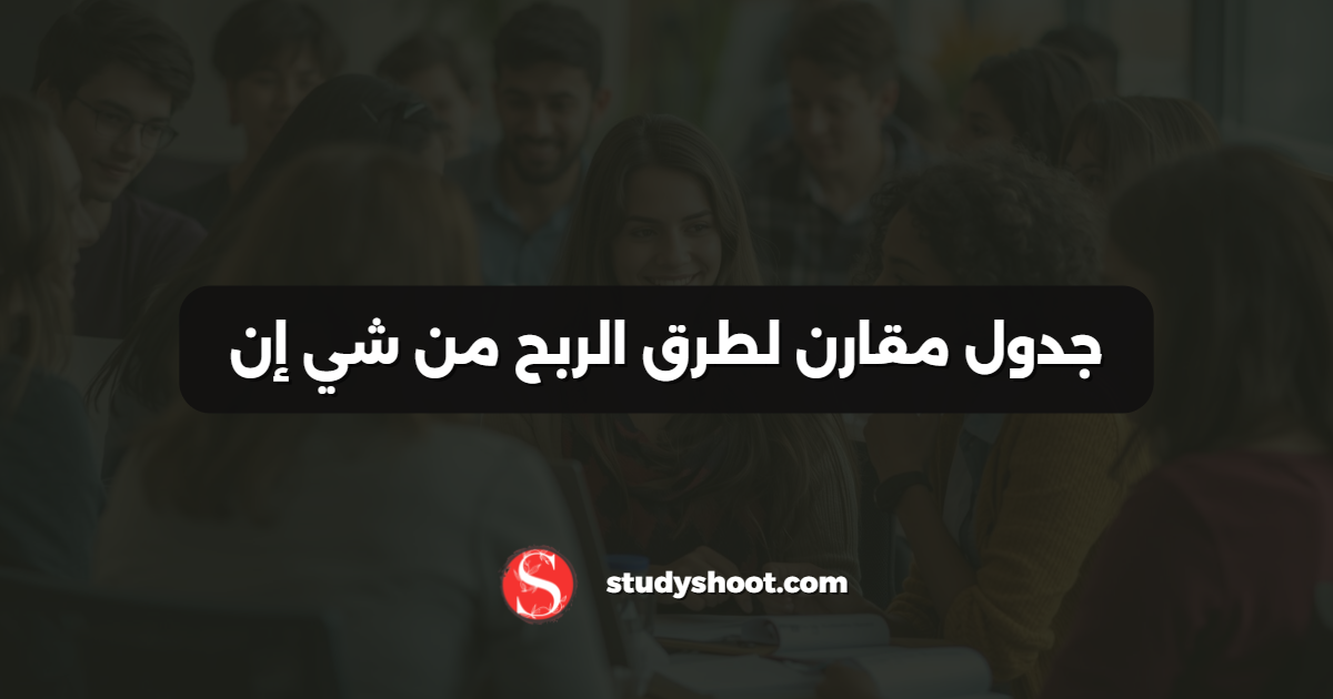 جدول مقارن لطرق الربح من شي إن