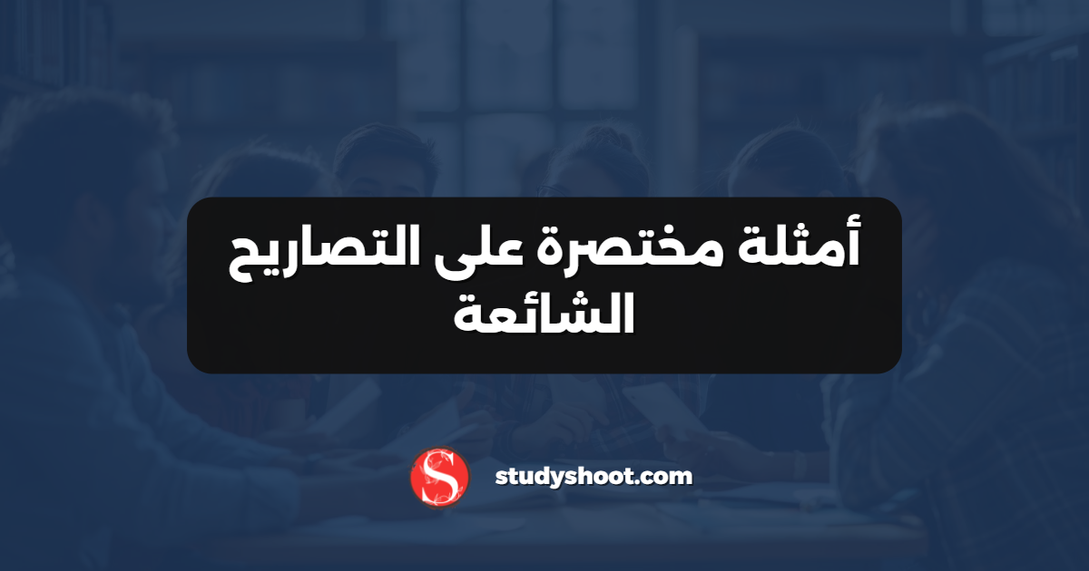 أمثلة مختصرة على التصاريح الشائعة
