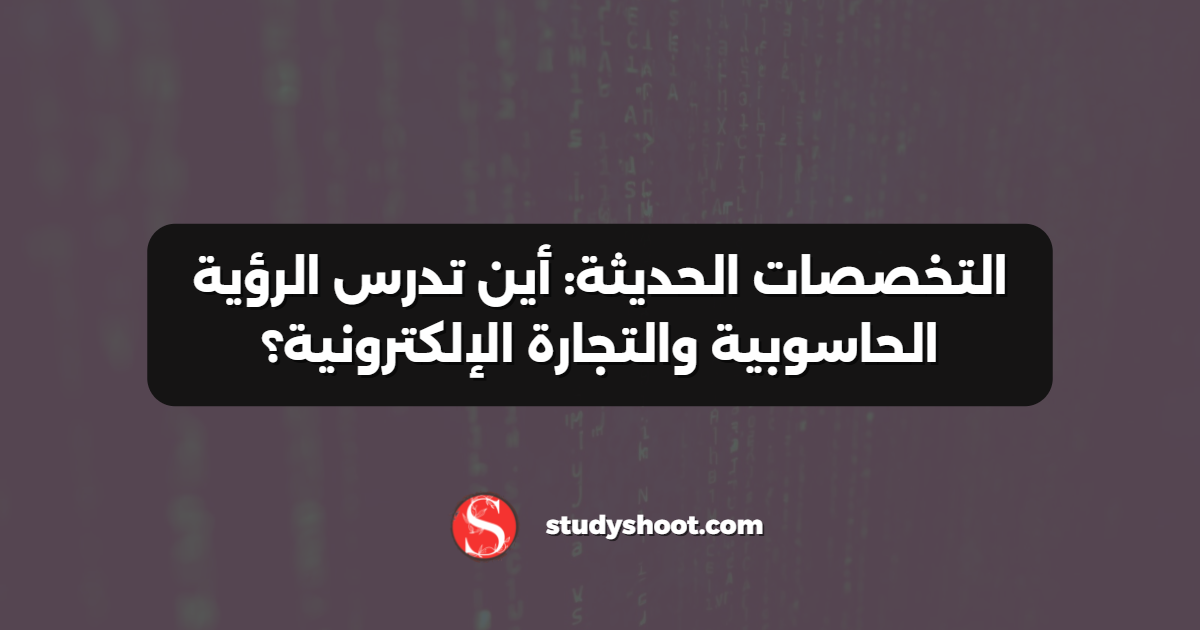 التخصصات الحديثة: أين تدرس الرؤية الحاسوبية والتجارة الإلكترونية؟