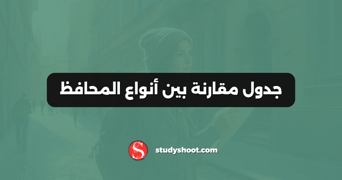 جدول مقارنة بين أنواع المحافظ