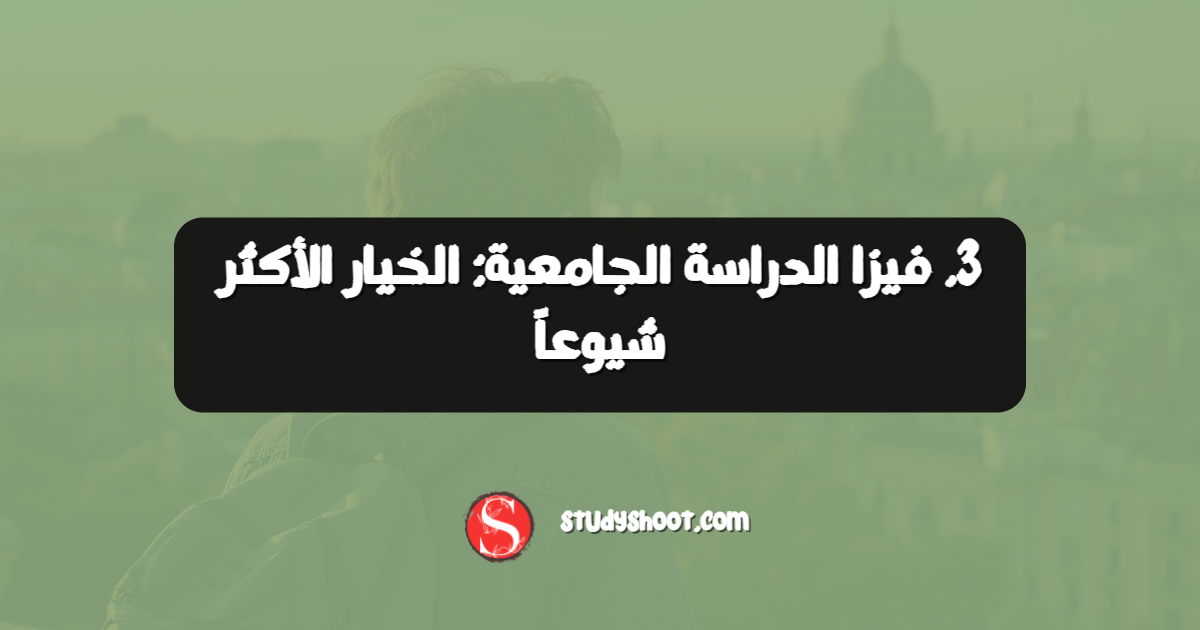 3. فيزا الدراسة الجامعية: الخيار الأكثر شيوعاً
