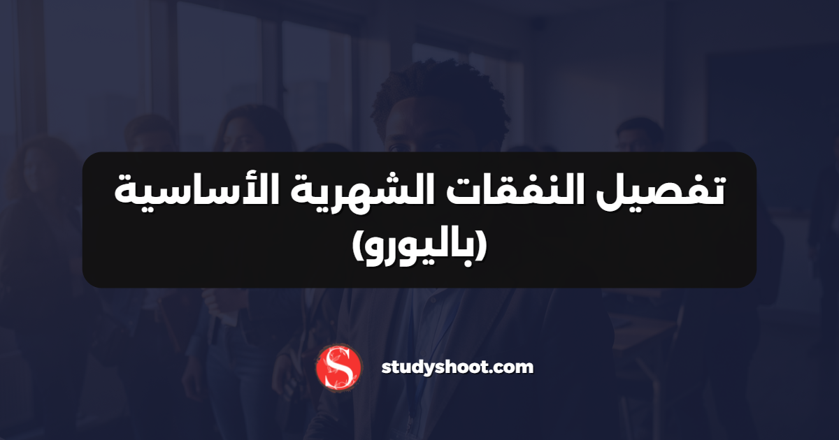 تفصيل النفقات الشهرية الأساسية (باليورو)