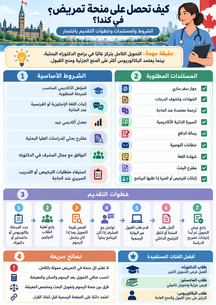 ستودي شووت المنح والقبول الجامعي منح التمريض في الجامعات الكندية